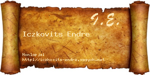 Iczkovits Endre névjegykártya