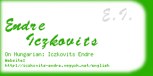 endre iczkovits business card